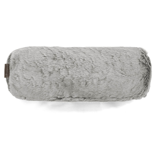 Bolster Scatter Cushion 20 x 55cm - Faux Rabbit Fur Light Grey 02