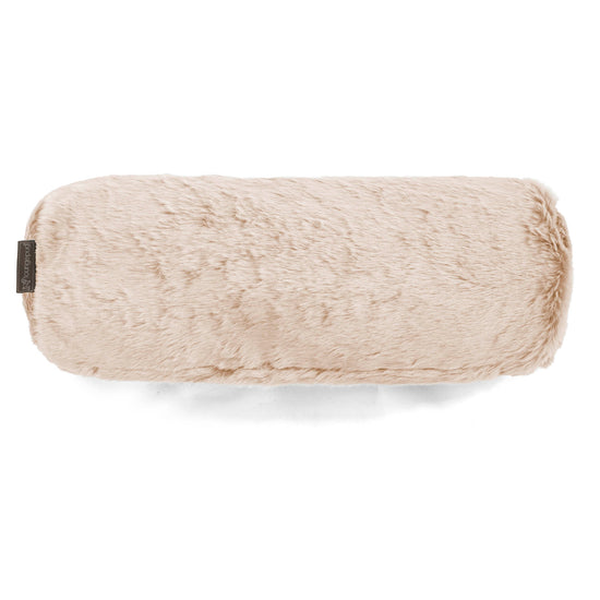 Bolster Scatter Cushion 20 x 55cm - Faux Rabbit Fur White 02