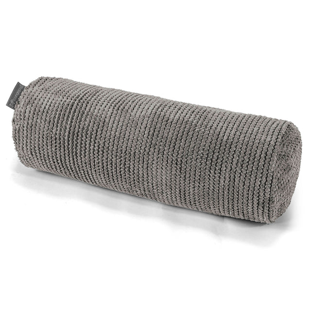 Bolster Scatter Cushion 20 x 55cm - Pom Pom Charcoal Grey 01