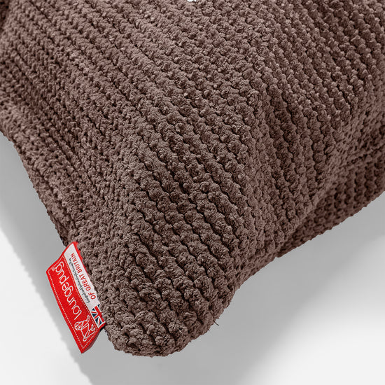 Bolster Scatter Cushion 20 x 55cm - Pom Pom Chocolate Brown 03