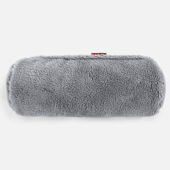 Bolster Scatter Cushion 20 x 55cm - Teddy Faux Fur Dark Grey 02