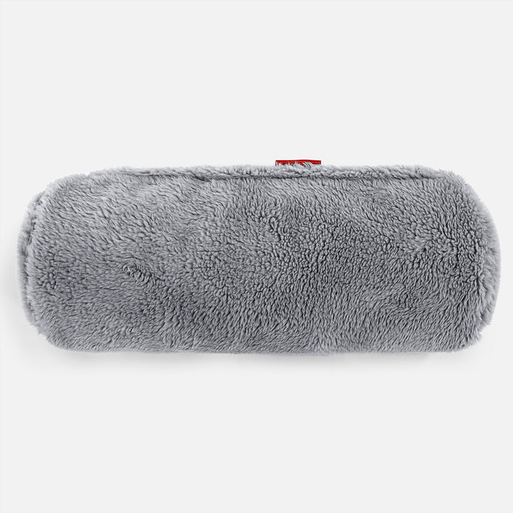 Bolster Scatter Cushion 20 x 55cm - Teddy Faux Fur Dark Grey 02
