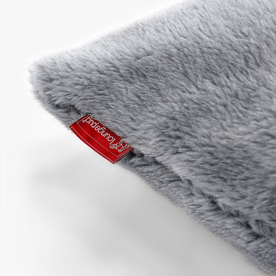 Bolster Scatter Cushion 20 x 55cm - Teddy Faux Fur Dark Grey 03