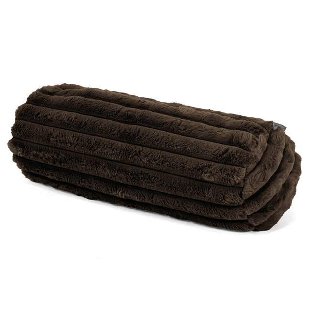 Bolster Scatter Cushion Cover 20 x 55cm - Ultra Plush Cord Sable 01