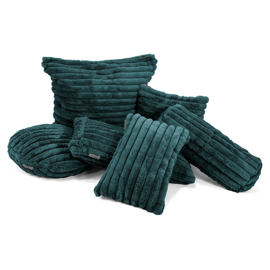 Bolster Scatter Cushion Cover 20 x 55cm - Ultra Plush Cord Teal 03