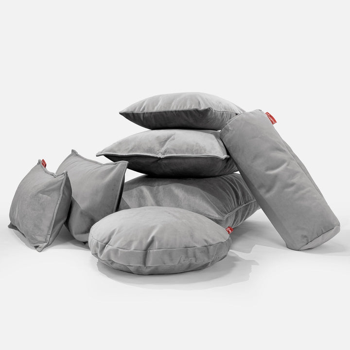Bolster Scatter Cushion 20 x 55cm - Velvet Silver 04