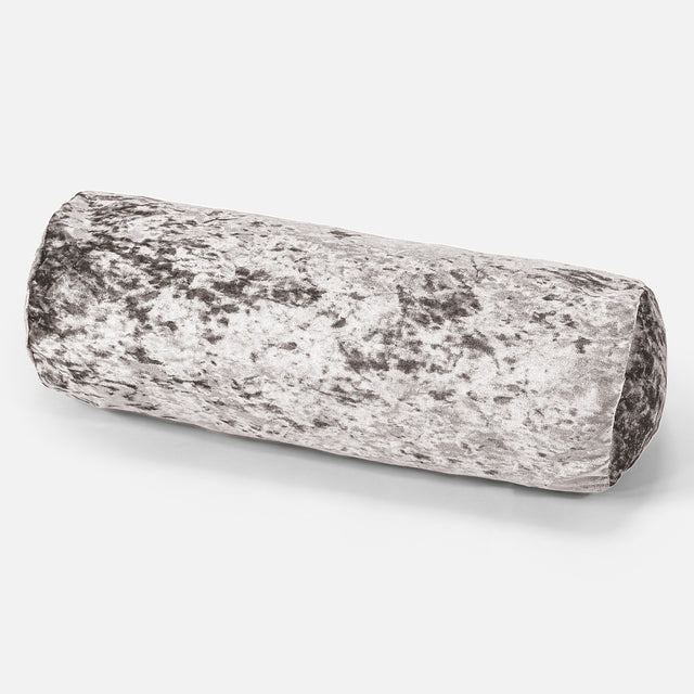 Bolster Scatter Cushion 20 x 55cm - Vintage Velvet Silver 01