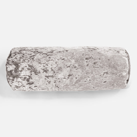 Bolster Scatter Cushion 20 x 55cm - Vintage Velvet Silver 02