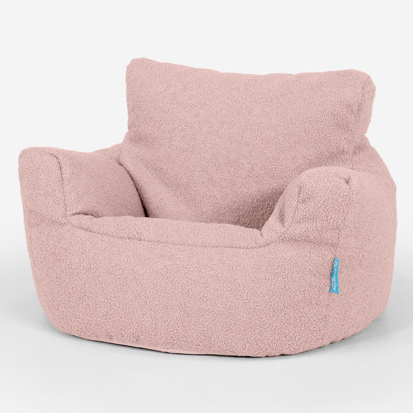 Kids Armchair Bean Bag for Toddlers 1-3 yr - Boucle Pink 01