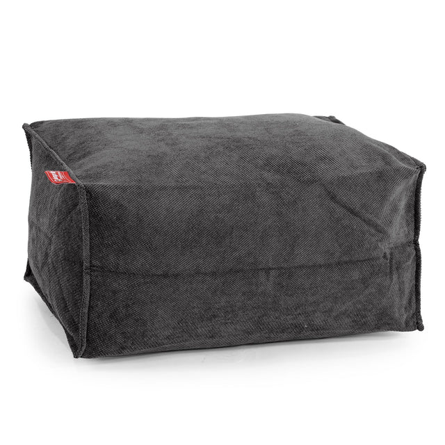 Small Footstool - Flock Graphite Grey 01