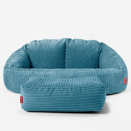 Bubble Sofa Bean Bag - Cord Aegean Blue 02