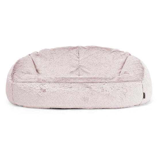 Bubble Sofa Bean Bag - Faux Rabbit Fur Dusty Pink 01