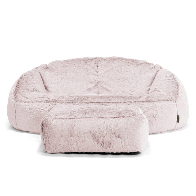 Bubble Sofa Bean Bag - Faux Rabbit Fur Dusty Pink 02