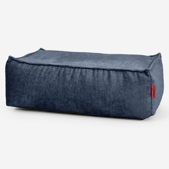 Large Footstool - Chenille Navy Blue 01