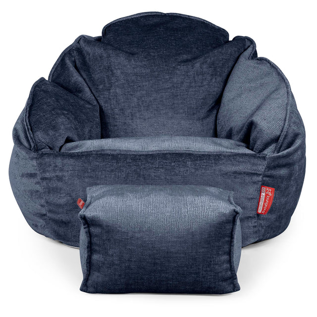 Bubble Bean Bag Chair - Chenille Navy Blue 02