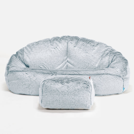 Bubble Kids Sofa Bean Bag - Faux Rabbit Fur Dusty Blue 02