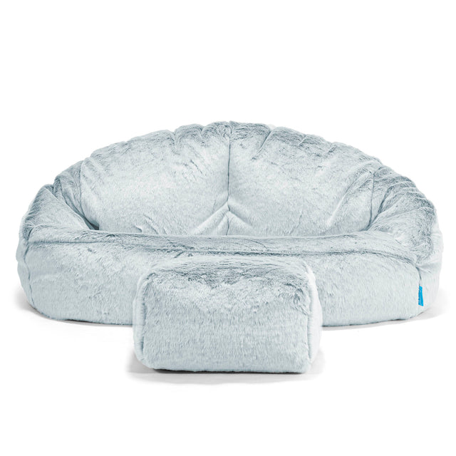 Bubble Kids Sofa Bean Bag - Faux Rabbit Fur Dusty Blue 02