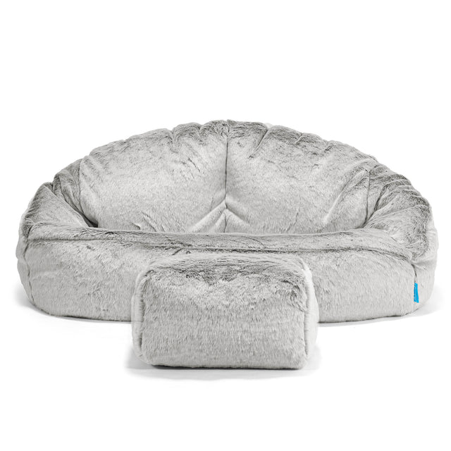 Bubble Kids Sofa Bean Bag - Faux Rabbit Fur Light Grey 02