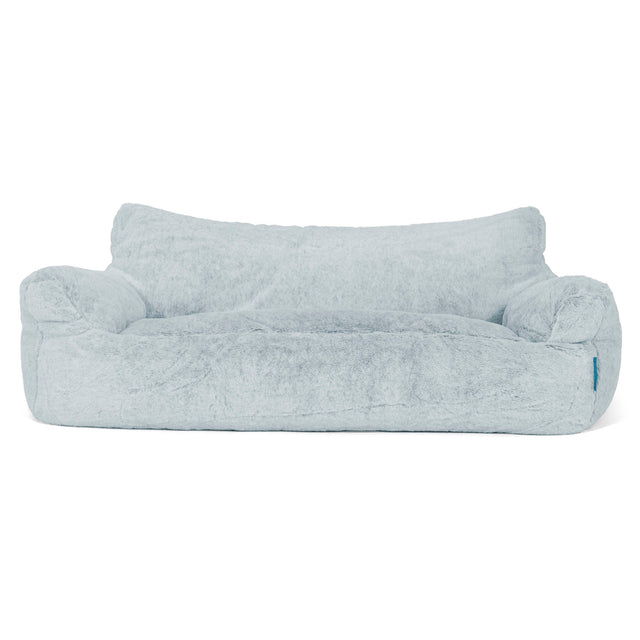 Josephine Children's Sofa Bean Bag 1-5 yr - Fluffy Faux Fur Rabbit Dusty Blue 01