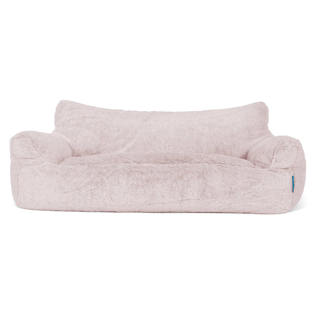 Josephine Children's Sofa Bean Bag 1-5 yr - Fluffy Faux Fur Rabbit Dusty Pink 01