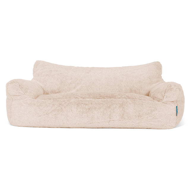 Josephine Children's Sofa Bean Bag 1-5 yr - Fluffy Faux Fur Rabbit White 01