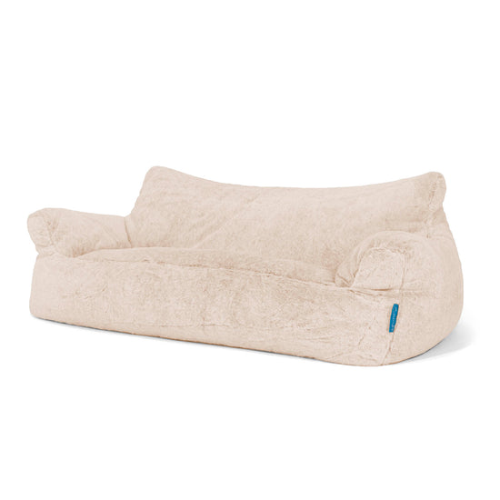 Josephine Children's Sofa Bean Bag 1-5 yr - Fluffy Faux Fur Rabbit White 02