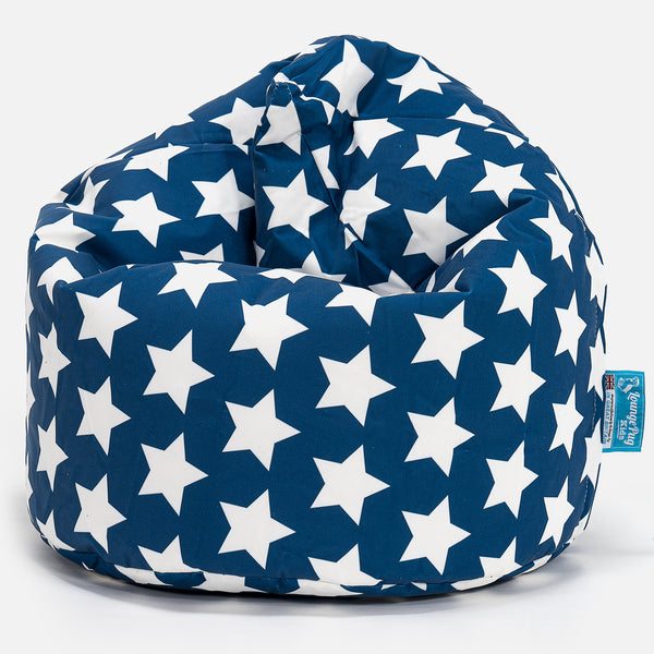 Children's Bean Bag 2-6 yr - Print Blue Star Fabric Close-up Image