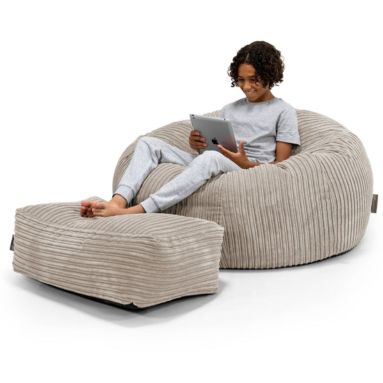 Children's Bean Bag Sofa 6-14 yr - Cord Mink 01