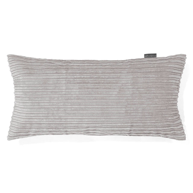 XL Rectangular Support Cushion Cover 40 x 80cm - Cord Aluminium Silver 01