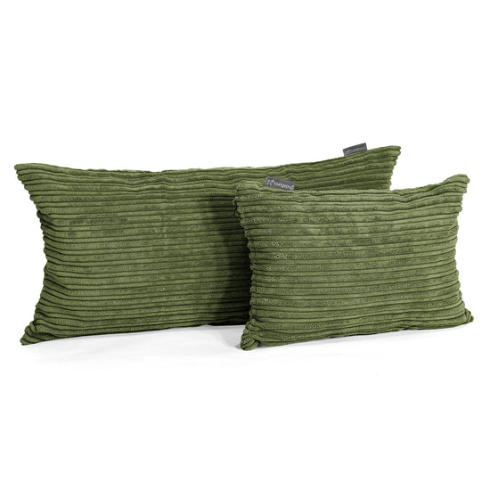 XL Rectangular Support Cushion Cover 40 x 80cm - Cord Forest Green 03