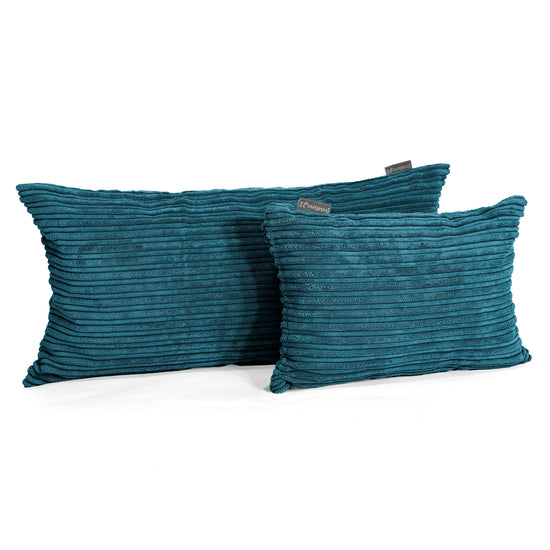 XL Rectangular Support Cushion 40 x 80cm - Cord Teal Blue 03