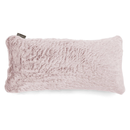 XL Rectangular Support Cushion 40 x 80cm - Faux Rabbit Fur Dusty Pink 01