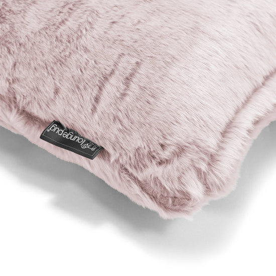 XL Rectangular Support Cushion 40 x 80cm - Faux Rabbit Fur Dusty Pink 02