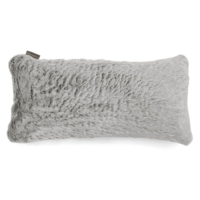 XL Rectangular Support Cushion 40 x 80cm - Faux Rabbit Fur Light Grey 01