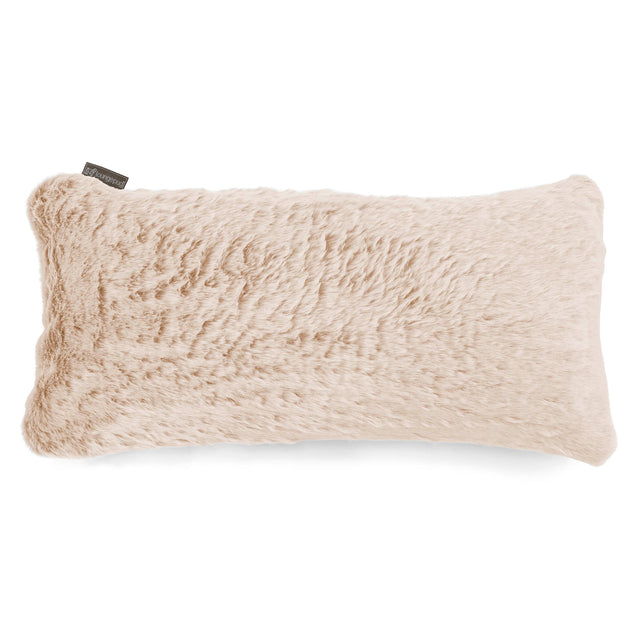 XL Rectangular Support Cushion 40 x 80cm - Faux Rabbit Fur White 01