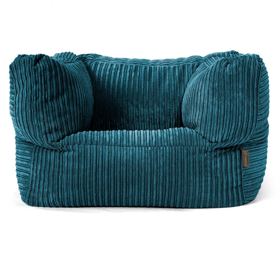 Albert Bean Bag Armchair - Cord Teal Blue 01