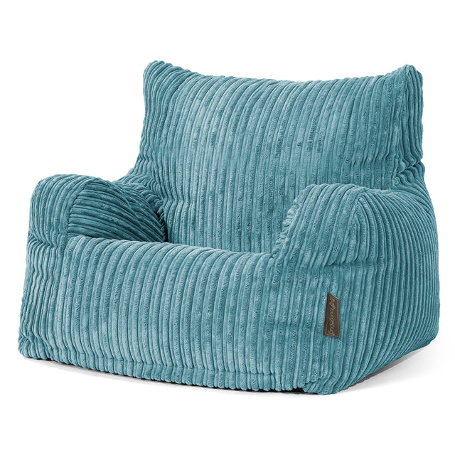 Josephine Bean Bag Armchair - Cord Aegean Blue 01