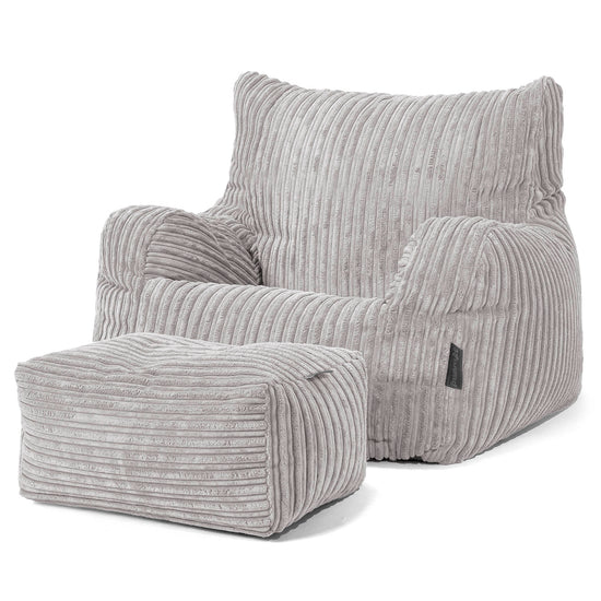 Josephine Bean Bag Armchair - Cord Silver Grey 02