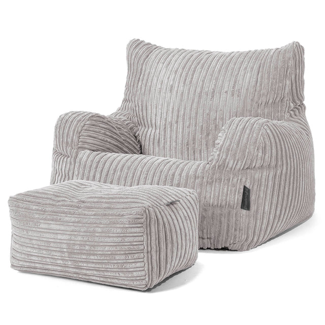 Josephine Bean Bag Armchair - Cord Silver Grey 02