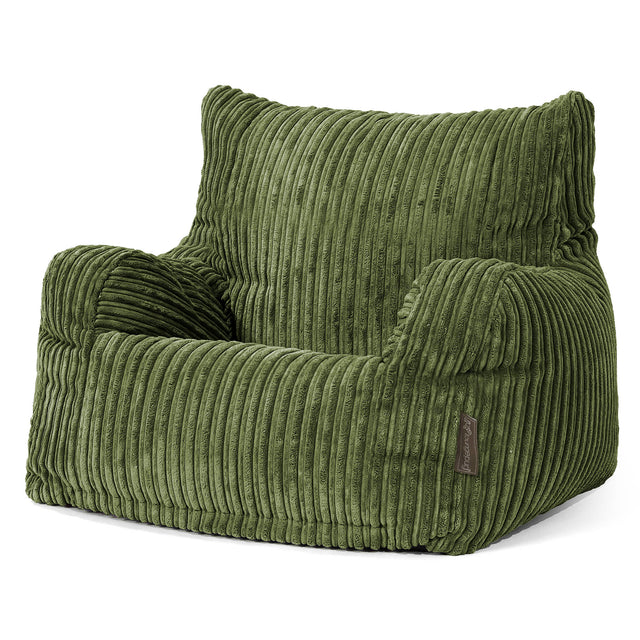 Josephine Bean Bag Armchair - Cord Forest Green 01