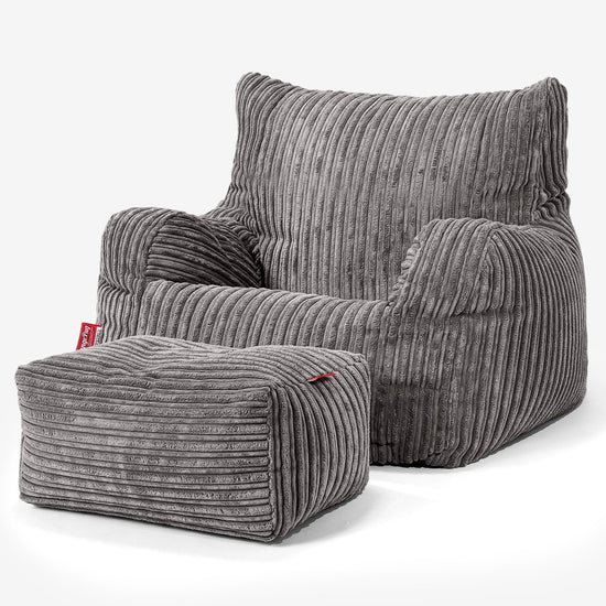 Josephine Bean Bag Armchair - Cord Graphite Grey 02