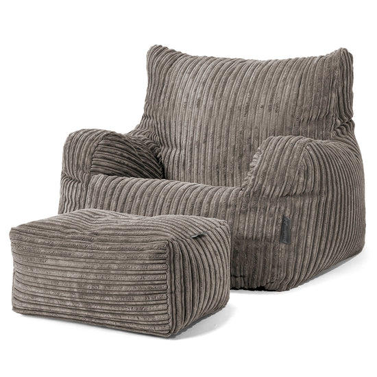 Josephine Bean Bag Armchair - Cord Graphite Grey 02