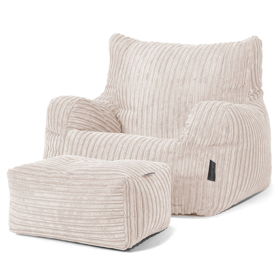 Josephine Bean Bag Armchair - Cord Ivory 02