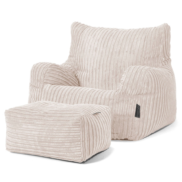 Josephine Bean Bag Armchair - Cord Ivory 02