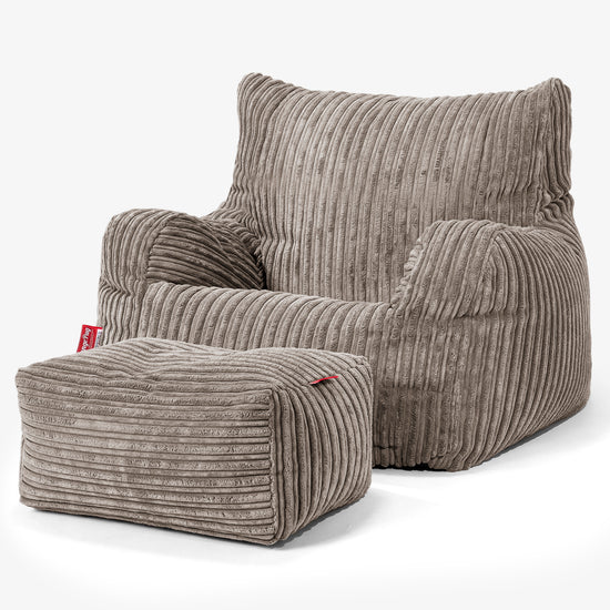 Josephine Bean Bag Armchair - Cord Dovetail Grey 02