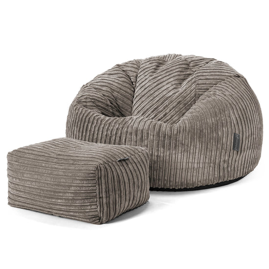 Classic Bean Bag Chair - Cord Graphite Grey 02