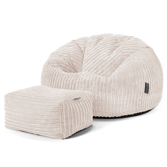 Classic Bean Bag Chair - Cord Ivory 02