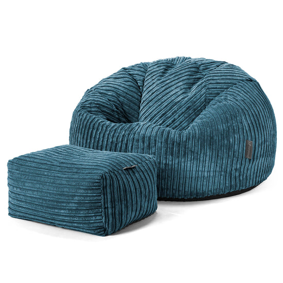 Classic Bean Bag Chair - Cord Navy Blue 02