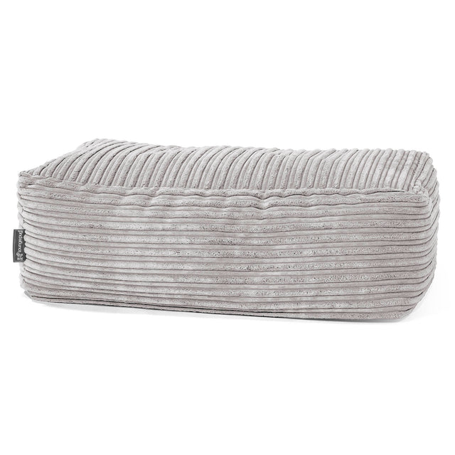 Large Footstool - Cord Aluminium Silver 01