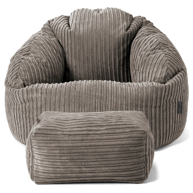 Bubble Bean Bag Chair - Cord Graphite Grey 02